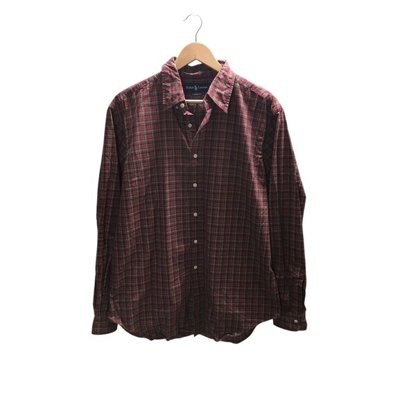 Ralph Lauren Shirt Men's Size Large Red Plaid Classic Fit Button Up Long Sleeve - Picture 1 of 6